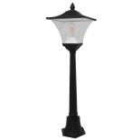 GLOBOSTAR® DIRAHIO 12148 Φωτιστικό Κολωνάκι Κήπου με Ντουί 1 x E27 120° AC 220-240V Αδιάβροχο IP65 - Γκρι Ανθρακί - Μ32 x Π32 x Υ109cm