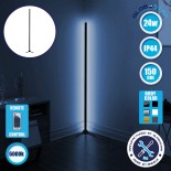 Μοντέρνο Minimal Επιδαπέδιο Μαύρο Φωτιστικό 150cm LED 24 Watt με Ασύρματο Χειριστήριο RF & Dimmer Ψυχρό Λευκό 6000k GloboStar ALIEN Design GLOBO-150-1