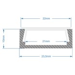 GloboStar® SURFACE-PROFILE 70809-1M Προφίλ Αλουμινίου - Βάση & Ψύκτρα Ταινίας LED με Λευκό Γαλακτερό Κάλυμμα - Επιφανειακή Χρήση - Πατητό Κάλυμμα - Ασημί - 1 Μέτρο - Μ100 x Π2.4 x Υ1.1cm