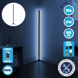 Μοντέρνο Minimal Επιδαπέδιο Μαύρο Φωτιστικό 100cm LED 16 Watt με Ασύρματο Χειριστήριο RF & Dimmer Ψυχρό Λευκό 6000k GloboStar ALIEN Design GLOBO-100-1