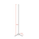 Μοντέρνο Minimal Επιδαπέδιο Μαύρο Φωτιστικό 150cm LED 24 Watt με Ασύρματο Χειριστήριο RF & Dimmer Φυσικό Λευκό 4500k GloboStar ALIEN Design GLOBO-150-2