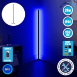 Μοντέρνο Minimal Επιδαπέδιο Μαύρο Φωτιστικό 150cm LED 24 Watt με Ασύρματο Χειριστήριο RF & Dimmer Μπλε GloboStar ALIEN Design GLOBO-150-6