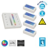 Ασύρματος LED RGB Controller με Χειριστήριο Τοίχου Αφής 2.4G RF 12v (576w) - 24v (1152w) DC για Τέσσερα Group GloboStar 04054