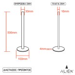 GloboStar® ALIEN-DIVA-BLACK-50-6 ALIEN Design DIVA Μοντέρνο Minimal Nordic Μεταλλικό Φωτιστικό Επιτραπέζιο - Πορτατίφ - Λαμπατέρ Μαύρο LED 8W 800lm με Ασύρματο Χειριστήριο RF & Dimmer IP20 Μπλε Μ3 x Π1.6 x Υ50cm