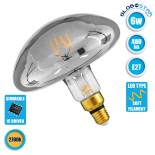 GloboStar® 99174 Λάμπα E27 MR200 Mushroom LED SOFT SPIRAL FILAMENT 6W 480 lm 320° AC 85-265V Edison Retro με Φιμέ Γυαλί Θερμό Λευκό 2700 K Dimmable