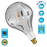 GloboStar® 99176 Λάμπα E27 R170 Rock LED SOFT SPIRAL FILAMENT 6W 480 lm 320° AC 85-265V Edison Retro με Φιμέ Γυαλί Θερμό Λευκό 2700 K Dimmable