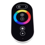 GLOBOSTAR® RGBCONTROLLER 73410 Dimmer / Controller με RF Ασύρματο Χειριστήριο με 3 x 8A 192W Κανάλια DC 12-24V 24A 576W Max IP20 - RF2.4Ghz SYNC - Μ9 x Π9 x Υ2.5cm - 2 Χρόνια Εγγύηση
