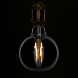 GloboStar® 99073 Λάμπα E27 G125 Γλόμπος LED LONG FILAMENT 8W 800 lm 320° AC 85-265V Edison Retro με Φιμέ Γυαλί Θερμό Λευκό 2700 K Dimmable