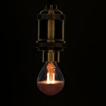 GloboStar® 99109 Λάμπα E14 G45 Γλομπάκι με Ανεστραμμένο Χάλκινο Καθρέπτη LED FILAMENT 4W 420 lm 320° AC 85-265V Edison Retro με Διάφανο-Χάκλινο Γυαλί Ultra Θερμό Λευκό 2200 K Dimmable