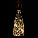 GLOBOSTAR® DECOBOTTLE 99221 Λάμπα E27 DBC80 LED 3W 240lm 360° AC 220-240V IP20 Θερμό Λευκό 2700K - Copper String Chip - Διάφανο - Μ8 x Π8 x Υ23cm - 3 Χρόνια Εγγύηση