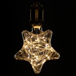 GLOBOSTAR® DECOSTAR 99224 Λάμπα E27 DSC125 LED 2W 160lm 360° AC 220-240V IP20 Θερμό Λευκό 2700K - Copper String Chip - Διάφανο - Μ15 x Π6 x Υ18cm - 3 Χρόνια Εγγύηση