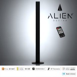 GloboStar® ALIEN-DIVA-BLACK-50-1 ALIEN Design DIVA Μοντέρνο Minimal Nordic Μεταλλικό Φωτιστικό Επιτραπέζιο - Πορτατίφ - Λαμπατέρ Μαύρο LED 8W 1120lm με Ασύρματο Χειριστήριο RF & Dimmer IP20 Ψυχρό Λευκό 6000K Μ3 x Π1.6 x Υ50cm