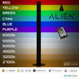 GloboStar® ALIEN-DIVA-BLACK-50-9 ALIEN Design DIVA Μοντέρνο Minimal Nordic Μεταλλικό Φωτιστικό Επιτραπέζιο - Πορτατίφ - Λαμπατέρ Μαύρο LED 10W 1500lm με Ασύρματο Χειριστήριο RF & Dimmer IP20 Πολύχρωμο + CCT - RGBW + WW Μ3 x Π1.6 x Υ50cm