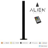 GloboStar® ALIEN-DIVA-BLACK-50-9 ALIEN Design DIVA Μοντέρνο Minimal Nordic Μεταλλικό Φωτιστικό Επιτραπέζιο - Πορτατίφ - Λαμπατέρ Μαύρο LED 10W 1500lm με Ασύρματο Χειριστήριο RF & Dimmer IP20 Πολύχρωμο + CCT - RGBW + WW Μ3 x Π1.6 x Υ50cm
