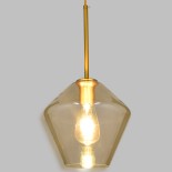 GLOBOSTAR® AMARIS 00869 Μοντέρνο Κρεμαστό Φωτιστικό Οροφής με Ντουί 1 x E27 AC 220-240V IP20 - Χρυσό & Μελί - Μ22 x Π22 x Y22cm
