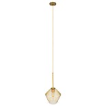 GLOBOSTAR® AMARIS 00869 Μοντέρνο Κρεμαστό Φωτιστικό Οροφής με Ντουί 1 x E27 AC 220-240V IP20 - Χρυσό & Μελί - Μ22 x Π22 x Y22cm