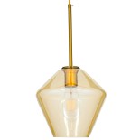 GLOBOSTAR® AMARIS 00869 Μοντέρνο Κρεμαστό Φωτιστικό Οροφής με Ντουί 1 x E27 AC 220-240V IP20 - Χρυσό & Μελί - Μ22 x Π22 x Y22cm