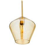 GLOBOSTAR® AMARIS 00869 Μοντέρνο Κρεμαστό Φωτιστικό Οροφής με Ντουί 1 x E27 AC 220-240V IP20 - Χρυσό & Μελί - Μ22 x Π22 x Y22cm