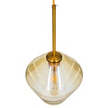 GLOBOSTAR® AMARIS 00869 Μοντέρνο Κρεμαστό Φωτιστικό Οροφής με Ντουί 1 x E27 AC 220-240V IP20 - Χρυσό & Μελί - Μ22 x Π22 x Y22cm