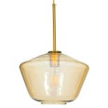 GLOBOSTAR® AMARIS 00870 Μοντέρνο Κρεμαστό Φωτιστικό Οροφής με Ντουί 1 x E27 AC 220-240V IP20 - Χρυσό & Μελί - Μ30 x Π30 x Y22cm