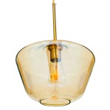 GLOBOSTAR® AMARIS 00870 Μοντέρνο Κρεμαστό Φωτιστικό Οροφής με Ντουί 1 x E27 AC 220-240V IP20 - Χρυσό & Μελί - Μ30 x Π30 x Y22cm