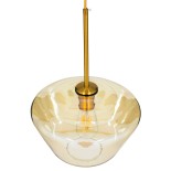 GLOBOSTAR® AMARIS 00870 Μοντέρνο Κρεμαστό Φωτιστικό Οροφής με Ντουί 1 x E27 AC 220-240V IP20 - Χρυσό & Μελί - Μ30 x Π30 x Y22cm