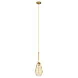 GLOBOSTAR® AMARIS 00871 Μοντέρνο Κρεμαστό Φωτιστικό Οροφής με Ντουί 1 x E27 AC 220-240V IP20 - Χρυσό & Μελί - Μ17 x Π17 x Υ30cm