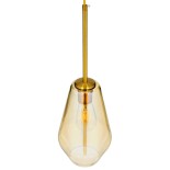 GLOBOSTAR® AMARIS 00871 Μοντέρνο Κρεμαστό Φωτιστικό Οροφής με Ντουί 1 x E27 AC 220-240V IP20 - Χρυσό & Μελί - Μ17 x Π17 x Υ30cm