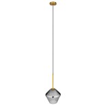 GLOBOSTAR® AMARIS 00872 Μοντέρνο Κρεμαστό Φωτιστικό Οροφής με Ντουί 1 x E27 AC 220-240V IP20 - Χρυσό & Μαύρο Φιμέ - Μ22 x Π22 x Y22cm