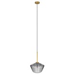GLOBOSTAR® AMARIS 00873 Μοντέρνο Κρεμαστό Φωτιστικό Οροφής με Ντουί 1 x E27 AC 220-240V IP20 - Χρυσό & Μαύρο Φιμέ - Μ30 x Π30 x Y22cm