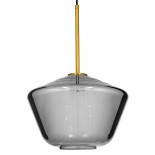 GLOBOSTAR® AMARIS 00873 Μοντέρνο Κρεμαστό Φωτιστικό Οροφής με Ντουί 1 x E27 AC 220-240V IP20 - Χρυσό & Μαύρο Φιμέ - Μ30 x Π30 x Y22cm