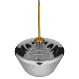 GLOBOSTAR® AMARIS 00873 Μοντέρνο Κρεμαστό Φωτιστικό Οροφής με Ντουί 1 x E27 AC 220-240V IP20 - Χρυσό & Μαύρο Φιμέ - Μ30 x Π30 x Y22cm