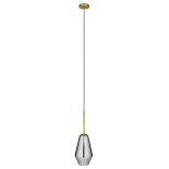 GLOBOSTAR® AMARIS 00874 Μοντέρνο Κρεμαστό Φωτιστικό Οροφής με Ντουί 1 x E27 AC 220-240V IP20 - Χρυσό & Μαύρο Φιμέ - Μ17 x Π17 x Υ30cm