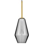 GLOBOSTAR® AMARIS 00874 Μοντέρνο Κρεμαστό Φωτιστικό Οροφής με Ντουί 1 x E27 AC 220-240V IP20 - Χρυσό & Μαύρο Φιμέ - Μ17 x Π17 x Υ30cm