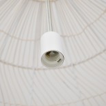 GloboStar® MALIBU 00965 Boho Κρεμαστό Φωτιστικό Καμπάνα  Μονόφωτο 1 x E27 IP20 Μπεζ Ξύλο - Μ100 x Π100 x Y86cm