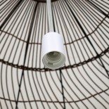 GloboStar® MALIBU 00967 Boho Κρεμαστό Φωτιστικό Καμπάνα Μονόφωτο 1 x E27 IP20 Καφέ Ξύλο - Μ100 x Π100 x Y86cm