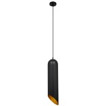 GLOBOSTAR® CARSON 01529 Μοντέρνο Κρεμαστό Φωτιστικό Οροφής με Ντουί 1 x E27 AC 220-240V IP20 - Μαύρο & Χρυσό - Μ15 x Π15 x Υ68cm
