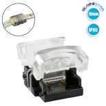 GloboStar® 70719 Αδιάβροχος Ταχυσύνδεσμος Ένωσης IP65 - Strip To Strip Connector για Ένωση 2 x Μονόχρωμες Αδιάβροχες Ταινίες LED Πλάτους 10mm