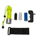 GloboStar® 79031 EXTREME Αδιάβροχος Φορητός Επαναφορτιζόμενος Φακός LED CREE XHP50 20W 2000lm & 1 x Μπαταρία 26650 2500mAh Li-ion IP68 Ψυχρό Λευκό 6000K