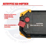 GloboStar® 79037 Φορητός Επαναφορτιζόμενος Προβολέας Εργασίας LED COB 20W 2000lm με 4 Modes & Power Bank και με Καλώδιο Φόρτισης Micro USB Αδιάβροχος IP65 Ψυχρό Λευκό 6000K Μ11.5 x Π10 x Υ23cm