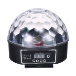GloboStar® 79602 LED Party Disco Μπάλα με Περιστρεφόμενα Φωτορυθμικά Εφέ Πολύχρωμη RGB DMX512 20W με Sound Control Activated Εφέ και με Ασύρματο Χειριστήριο AC 230V IP20 Φ17 x Υ15cm