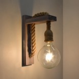 GLOBOSTAR® KENSI 00879 Boho Φωτιστικό Τοίχου - Απλίκα με Ντουί 1 x E27 AC 220-240V IP20 - Καφέ & Μπεζ - Μ7 x Π20 x Υ30cm