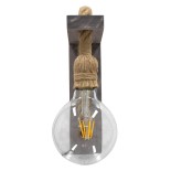 GLOBOSTAR® KENSI 00879 Boho Φωτιστικό Τοίχου - Απλίκα με Ντουί 1 x E27 AC 220-240V IP20 - Καφέ & Μπεζ - Μ7 x Π20 x Υ30cm
