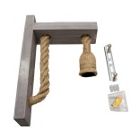 GLOBOSTAR® KENSI 00879 Boho Φωτιστικό Τοίχου - Απλίκα με Ντουί 1 x E27 AC 220-240V IP20 - Καφέ & Μπεζ - Μ7 x Π20 x Υ30cm