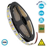 GloboStar® 70221 Ταινία LED SMD 5050 5m 14.4W/m 60LED/m 1688 lm/m 120° DC 24V IP20 Φυσικό Λευκό 4500k