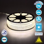 GloboStar® 70501 Slim Ταινία Μονής Σειράς Epistar LED SMD 2835 1m 12W/m 96LED/m 1644lm/m 120° DC 230V Αδιάβροχη IP68 Φυσικό Λευκό 4500K Dimmable
