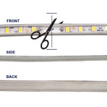 GloboStar® 70501 Slim Ταινία Μονής Σειράς Epistar LED SMD 2835 1m 12W/m 96LED/m 1644lm/m 120° DC 230V Αδιάβροχη IP68 Φυσικό Λευκό 4500K Dimmable