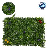 GloboStar® 78409 Artificial - Συνθετικό Τεχνητό Διακοσμητικό Πάνελ Φυλλωσιάς - Κάθετος Κήπος Πυξάρι - Φτέρη - Περεσκία Πράσινο Μ60 x Υ40 x Π7cm