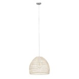 GLOBOSTAR® MALIBU 00968 Boho Κρεμαστό Φωτιστικό Οροφής με Ντουί 1 x E27 AC 220-240V IP20 - Μπεζ - Μ40 x Π40 x Υ35cm