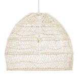 GLOBOSTAR® MALIBU 00968 Boho Κρεμαστό Φωτιστικό Οροφής με Ντουί 1 x E27 AC 220-240V IP20 - Μπεζ - Μ40 x Π40 x Υ35cm